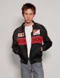 VOREL Black Ferrari Racing Jacket – Luxury Motorsport-Inspired Streetwear