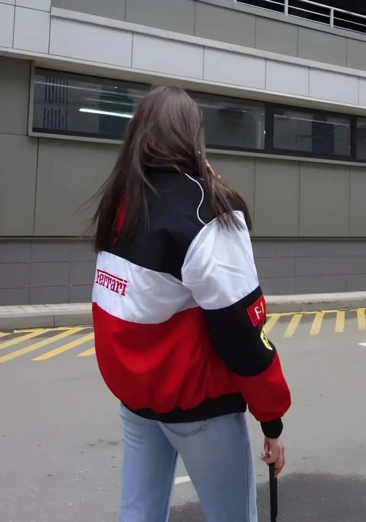 Ferrari F1 Inspired Racing Jacket – Red/Black Street Style