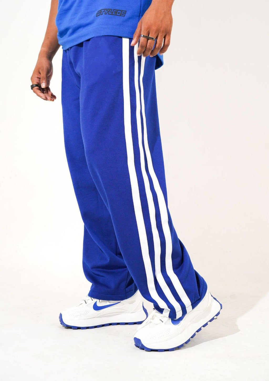 VOREL Men’s Royal Blue Track Pants – Athletic Streetwear Comfort Fit