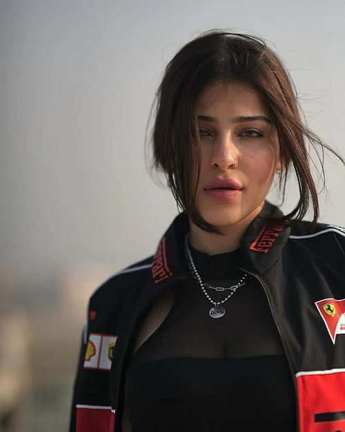 Black Ferrari-Inspired Racing Jacket – VOREL Performance Series
