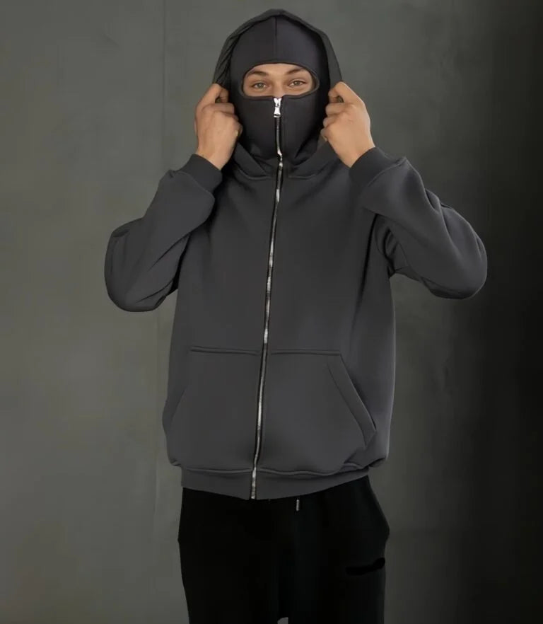 Balaclava Hoodie Vintage Full Zipper