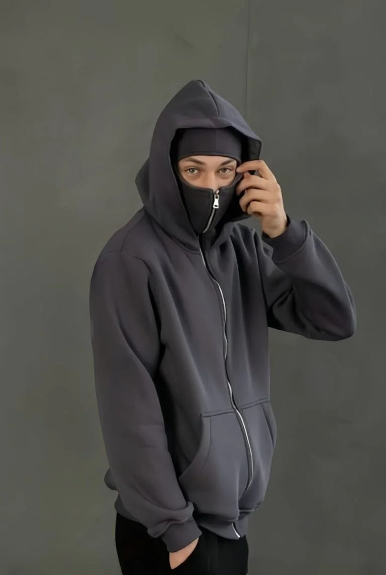 Balaclava Hoodie Vintage Full Zipper