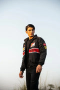 VOREL Black Ferrari Racing Jacket – Premium Motorsport Streetwear